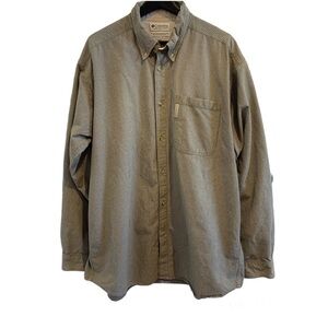 Columbia Men’s Shirt Brown Plaid Long Sleeve Button Down neutral XL
